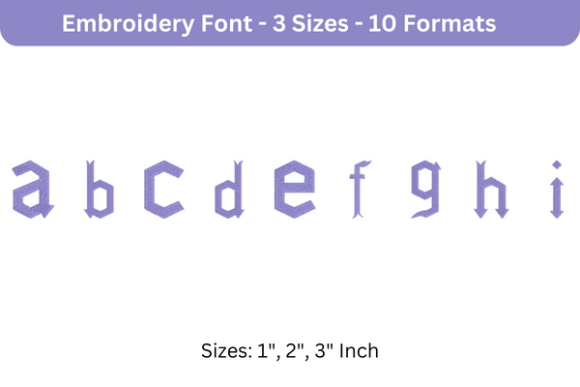 Arrowhead Lake Font: A to I for Embroidery