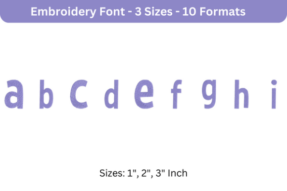 Bimbo Font Lowercase a to I: A Stylish Embroidery Choice