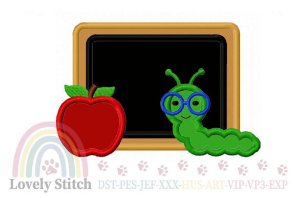 Bookworm Applique Embroidery: A Charming Back-to-School Design