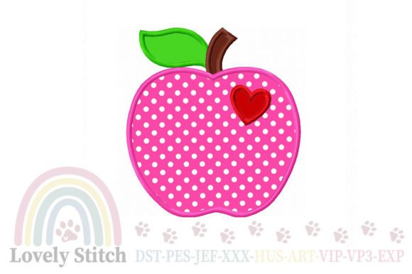 Charming Apple Applique Embroidery for Personalized Gifts