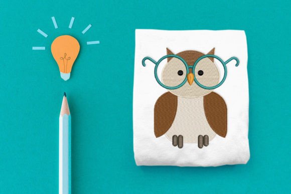 Charming Owl with Glasses Mini Embroidery