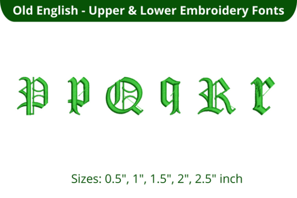Old English Font PQR for Stylish Apparel