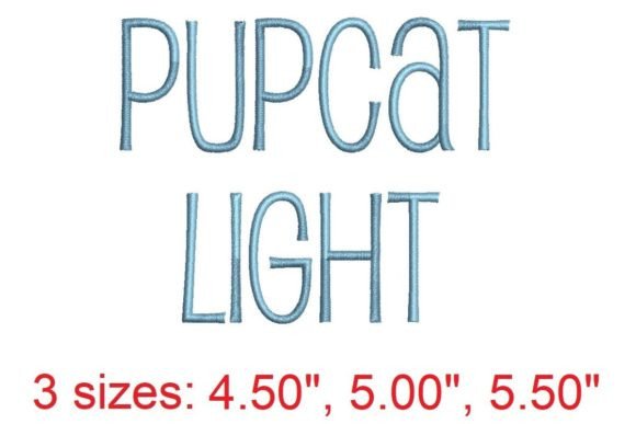 Pupcat Light Embroidery Font: A Delicate Touch