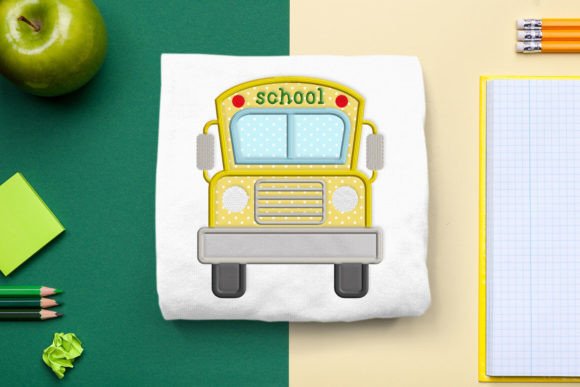 School Bus Applique for Back to School